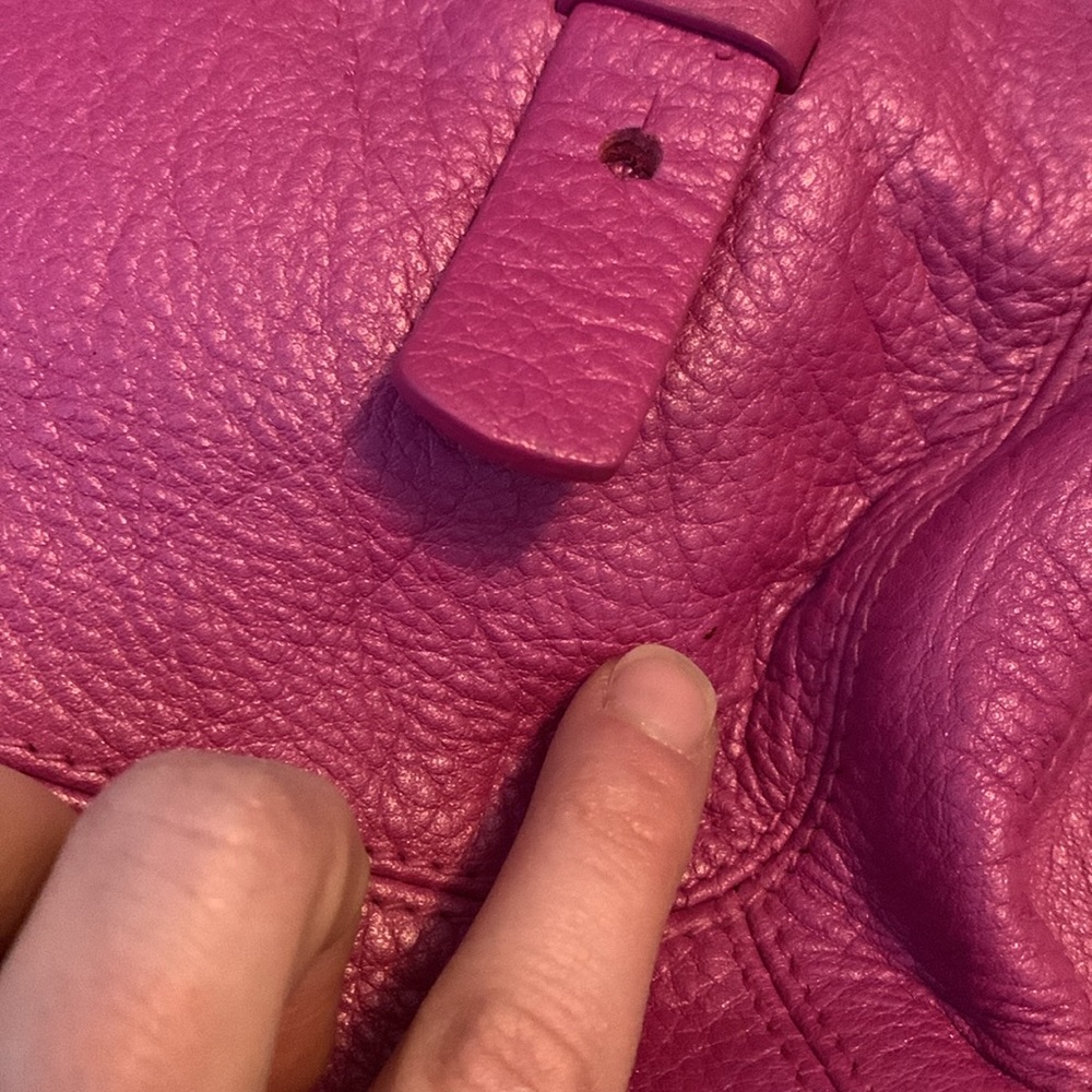 Lauren Ralph Lauren hot pink leather handbag purse - Picture 12 of 12